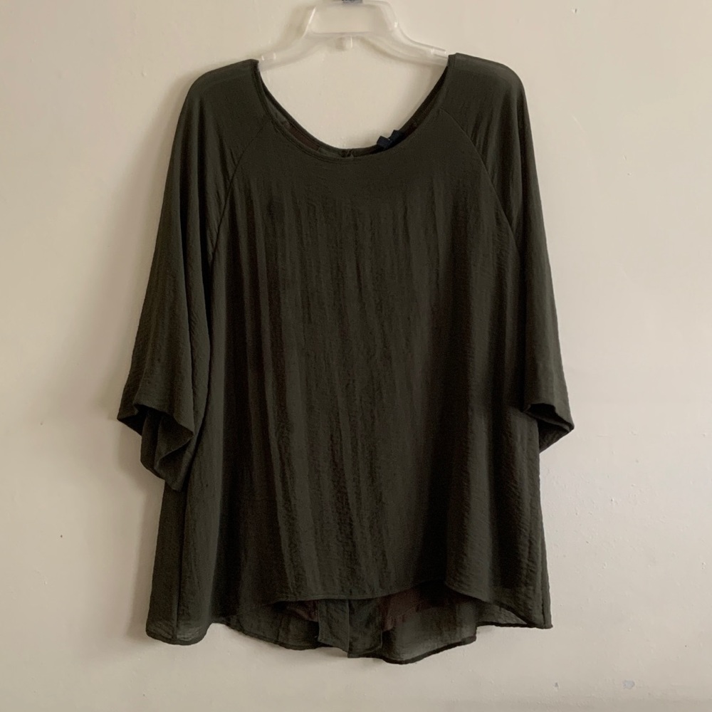 Plus Size Olive Green Blouse